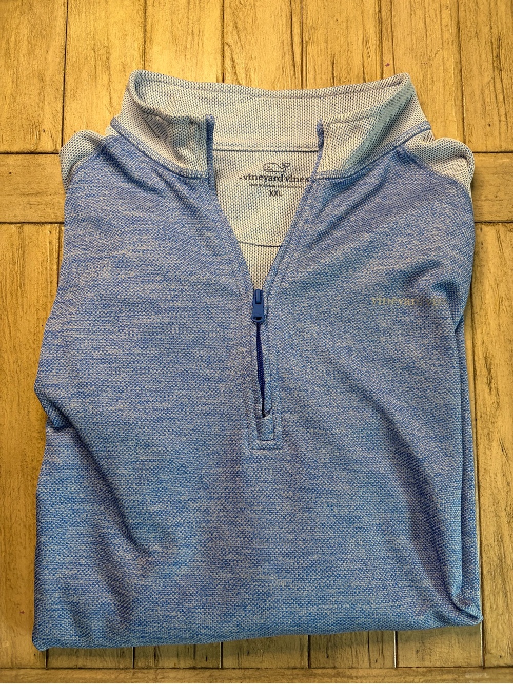 Vineyard Vines Men’s Heathered Light Blue Quarter-Zip Pullover
